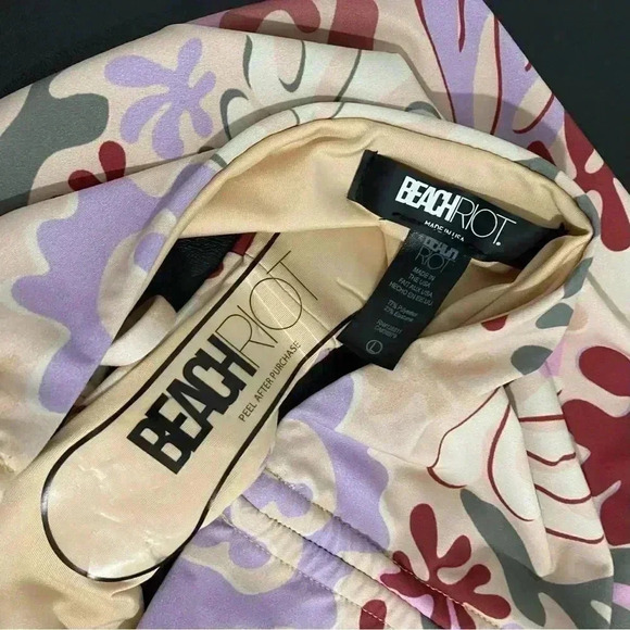 New Beach Riot High Rise Heather Bikini Bottom 70s Hippie Festival Beaded Desert - Picture 9 of 11